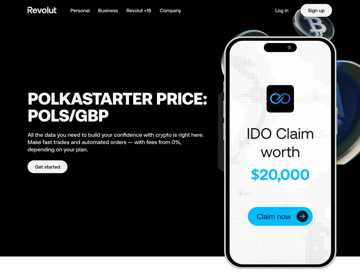Smartphone displaying IDO claim worth $20,000