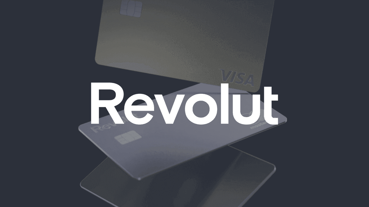Credit cards on a desk representing Revolut